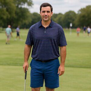 Bobby Jones Men’s XL Red White & Blue Polo Shirt 100% Cotton Golf Classic Polo